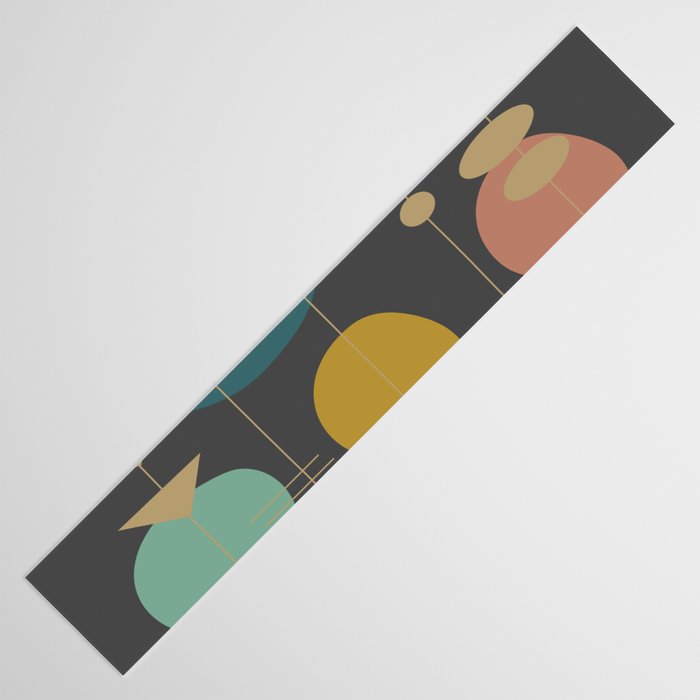 Mid Century Modern Atomic in Grey Table Runner Gallery Image 3