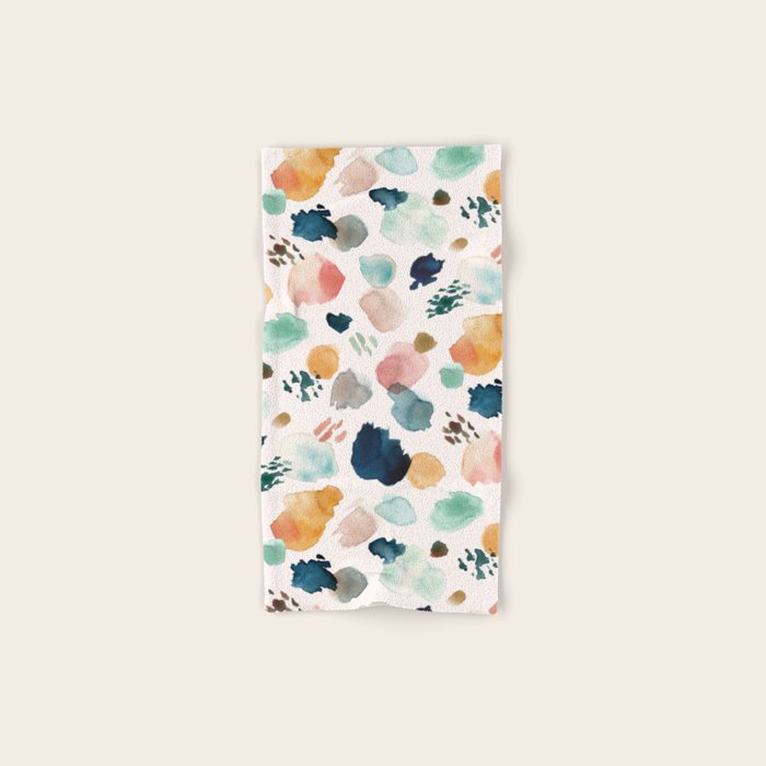 WILD WHIMS Abstract Watercolor Brush Strokes Bath Towel Gallery Image 1