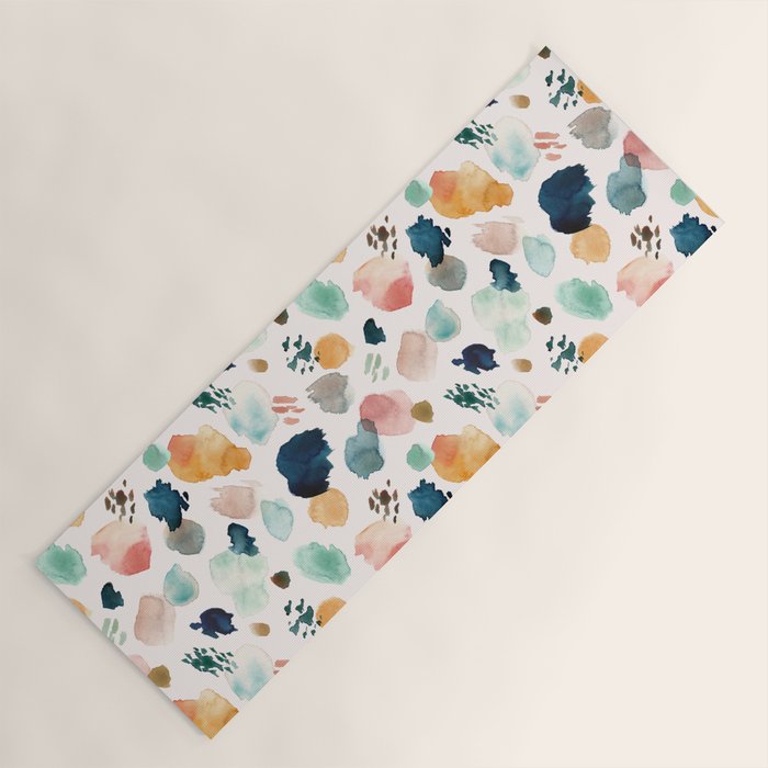 WILD WHIMS Abstract Watercolor Brush Strokes Yoga Mat Gallery Image 1