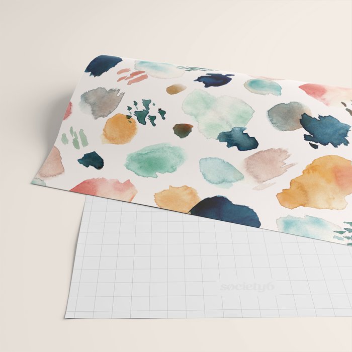 WILD WHIMS Abstract Watercolor Brush Strokes Wrapping Paper Gallery Image 2