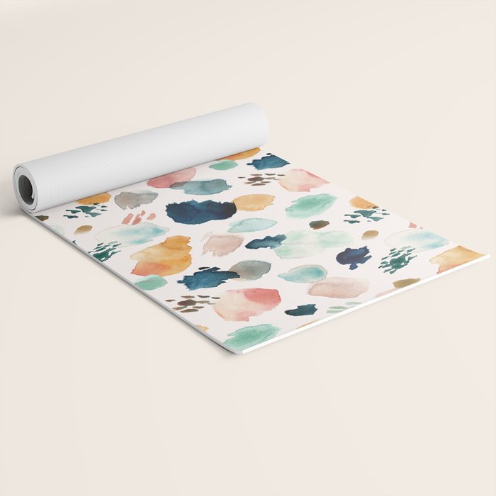 WILD WHIMS Abstract Watercolor Brush Strokes Yoga Mat Gallery Image 2