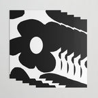 One Large Black Retro Flower White Background #decor #society6 #buyart Wrapping Paper Gallery Image 3