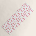 Sweet Strawberries - pink and red on white Yoga Mat Gallery Image 1