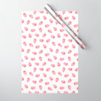 Sweet Strawberries - pink and red on white Wrapping Paper Gallery Image 1