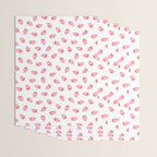 Sweet Strawberries - pink and red on white Wrapping Paper Gallery Image 3