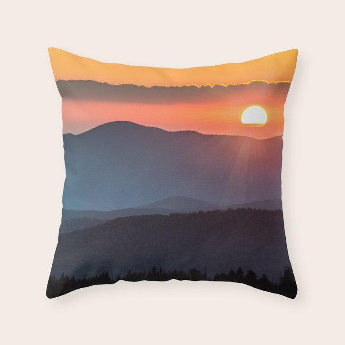 Smoky Mountain National Park Sunset - 19/365 Throw Pillow Gallery Image 6