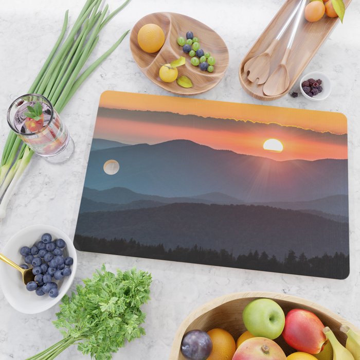 Smoky Mountain National Park Sunset - 19/365 Cutting Board Gallery Image 2