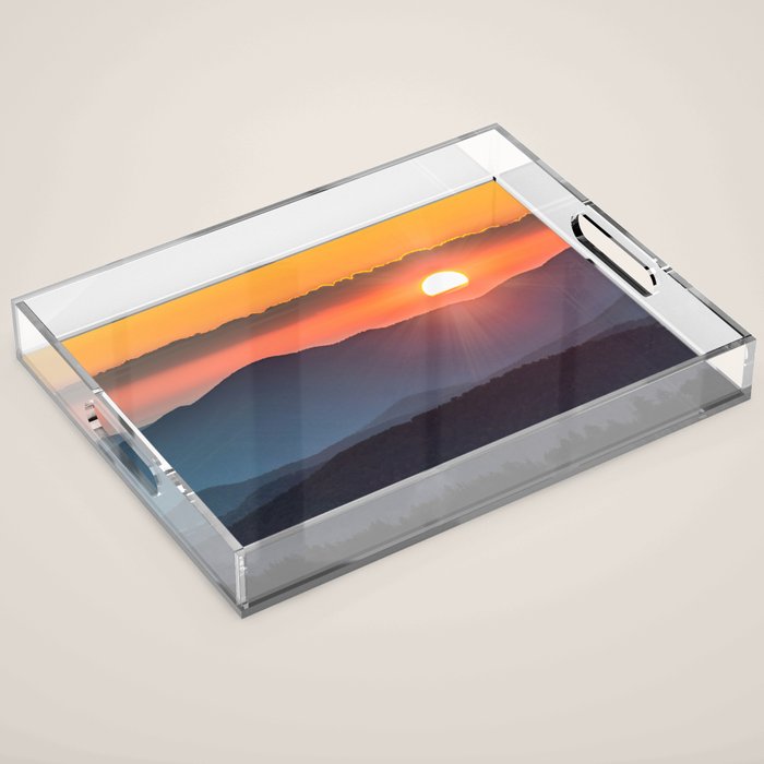 Smoky Mountain National Park Sunset - 19/365 Acrylic Tray Gallery Image 1