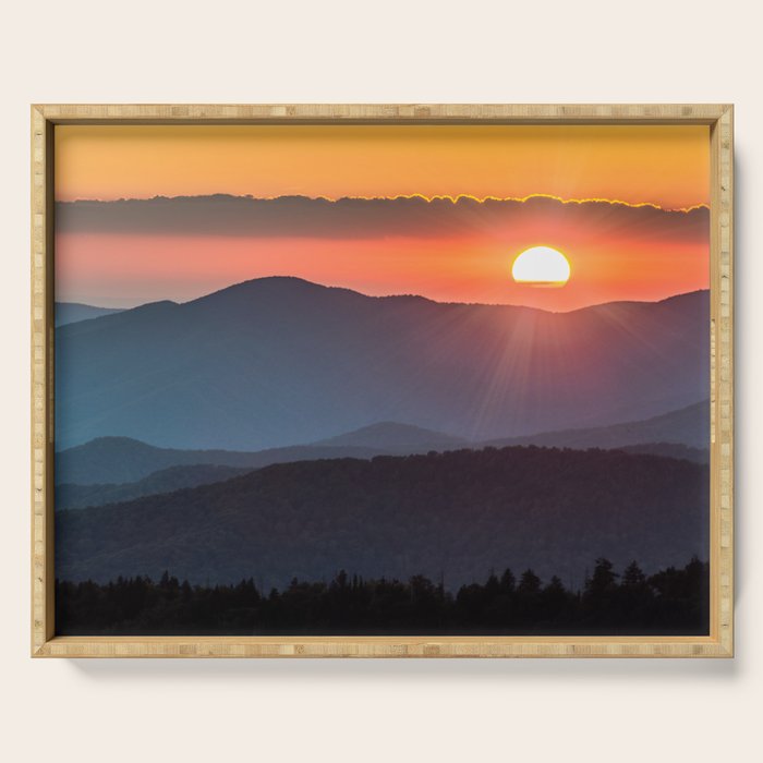 Smoky Mountain National Park Sunset - 19/365 Serving Tray Gallery Image 1