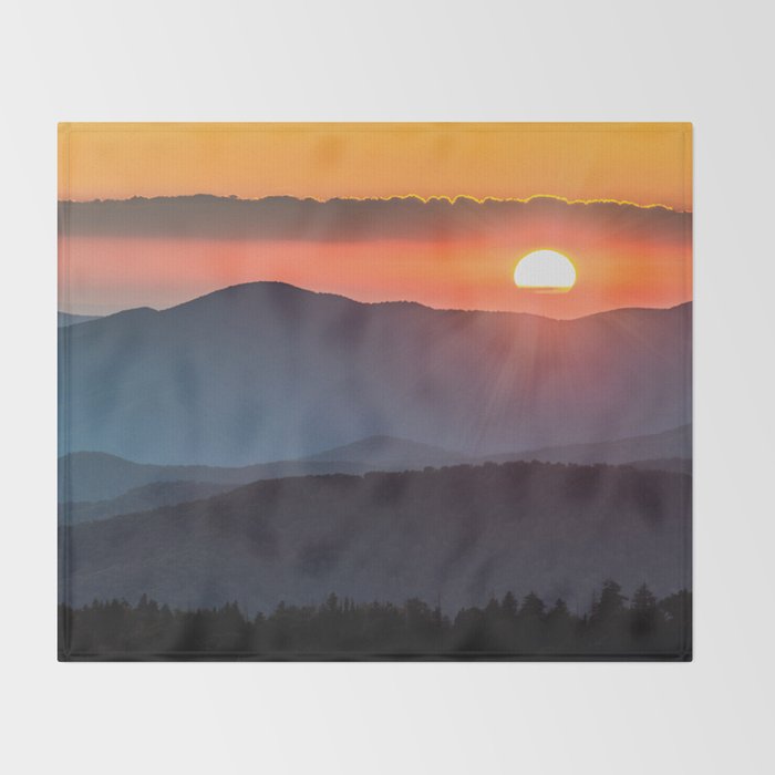 Smoky Mountain National Park Sunset - 19/365 Throw Blanket Gallery Image 2