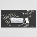 Minimal Snowboarders Line Art 1 Desk Mat Gallery Image 1