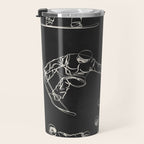 Minimal Snowboarders Line Art 1 Travel Mug Gallery Image 3
