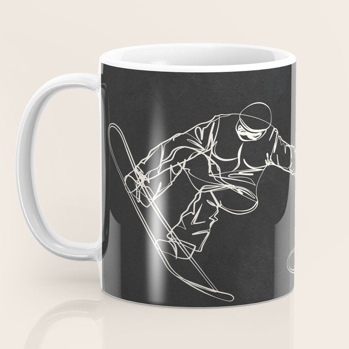 Minimal Snowboarders Line Art 1 Coffee Mug Gallery Image 3