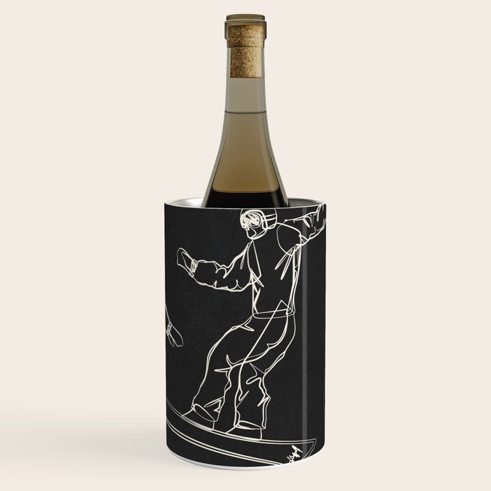 Minimal Snowboarders Line Art 1 Wine Chiller Gallery Image 3