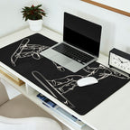 Minimal Snowboarders Line Art 1 Desk Mat Gallery Image 2