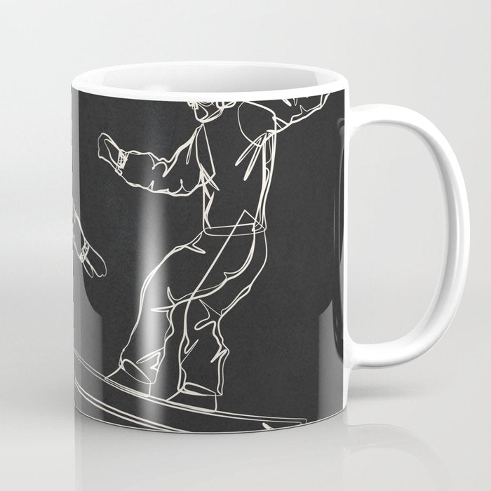 Minimal Snowboarders Line Art 1 Coffee Mug Gallery Image 1
