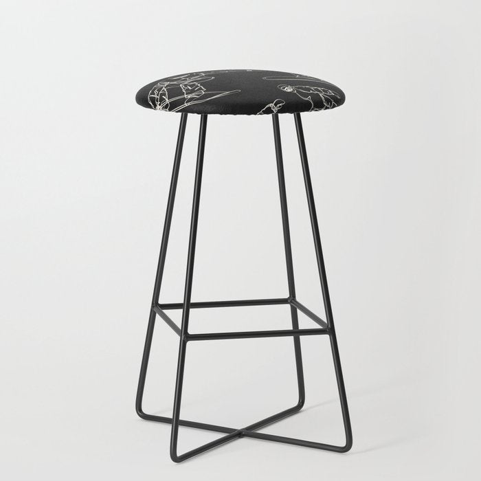 Minimal Snowboarders Line Art 1 Stool Gallery Image 1