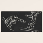Minimal Snowboarders Line Art 1 Desk Mat Gallery Image 3