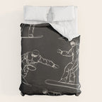 Minimal Snowboarders Line Art 1 Duvet Cover Gallery Image 6