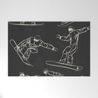 Minimal Snowboarders Line Art 1 Welcome Mat Gallery Image 1