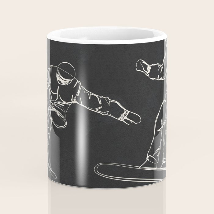 Minimal Snowboarders Line Art 1 Coffee Mug Gallery Image 4