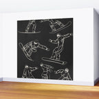 Minimal Snowboarders Line Art 1 Wall Mural Gallery Image 2