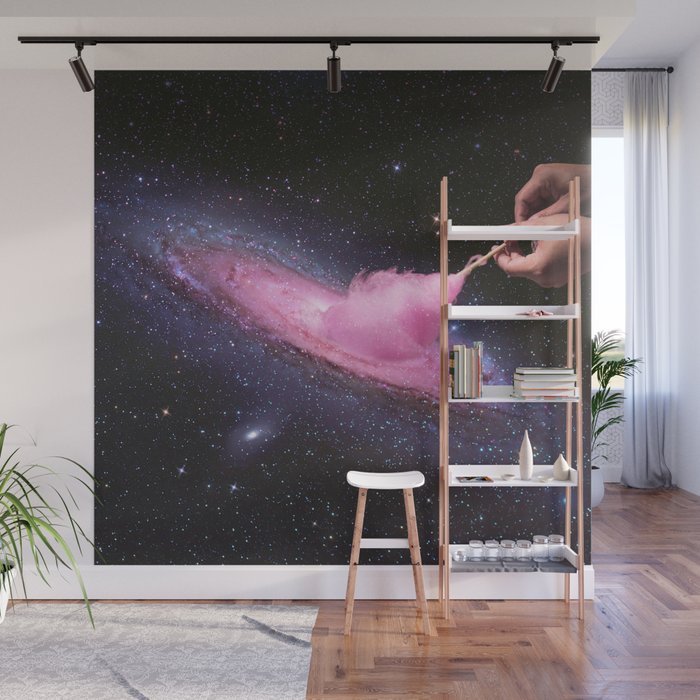 Cosmic Cotton Candy - Pink Stardust Wall Mural Gallery Image 1