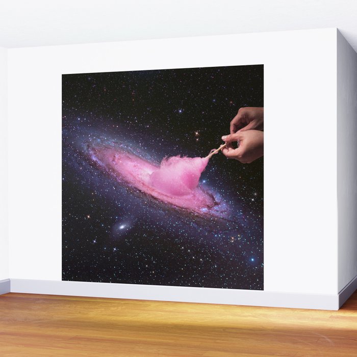 Cosmic Cotton Candy - Pink Stardust Wall Mural Gallery Image 2