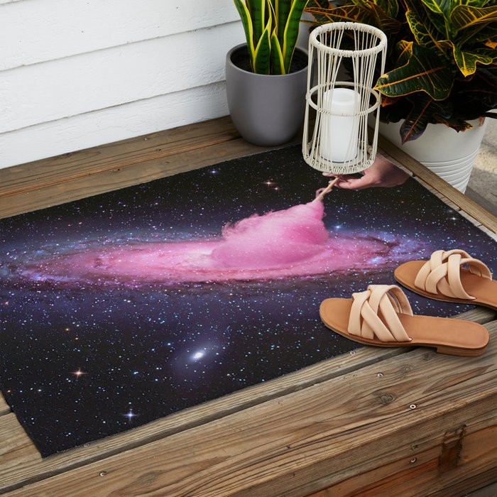 Cosmic Cotton Candy - Pink Stardust Outdoor Rug Gallery Image 2