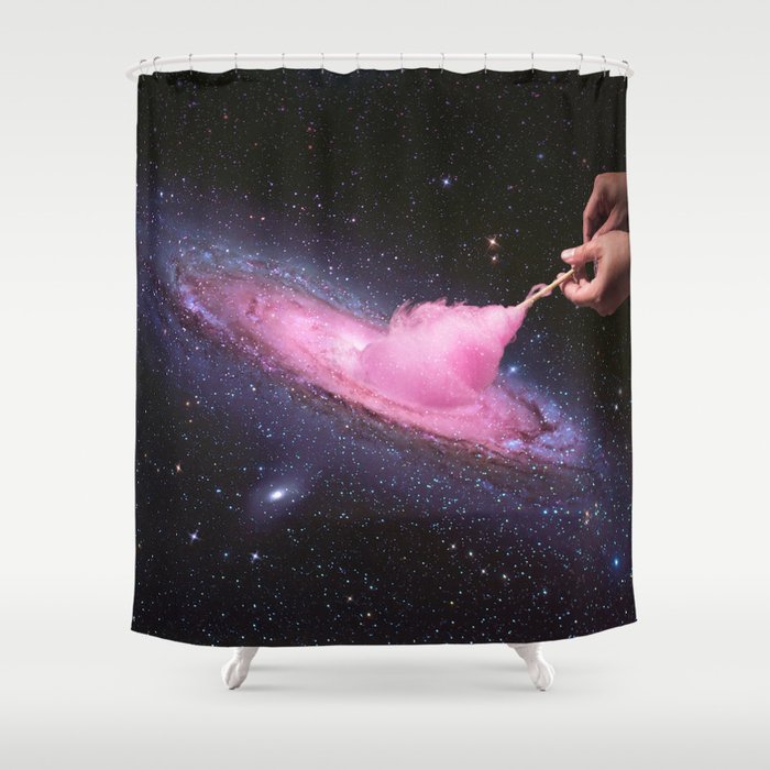 Cosmic Cotton Candy - Pink Stardust Shower Curtain Gallery Image 1