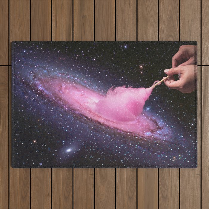 Cosmic Cotton Candy - Pink Stardust Outdoor Rug Gallery Image 1