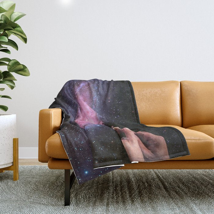 Cosmic Cotton Candy - Pink Stardust Throw Blanket Gallery Image 1