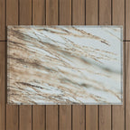 Wandering Through an Autumn Day x nature environmental photograph mint green blue Outdoor Rug Gallery Image 1