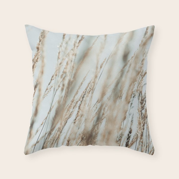 Wandering Through an Autumn Day x nature environmental photograph mint green blue Throw Pillow Gallery Image 6