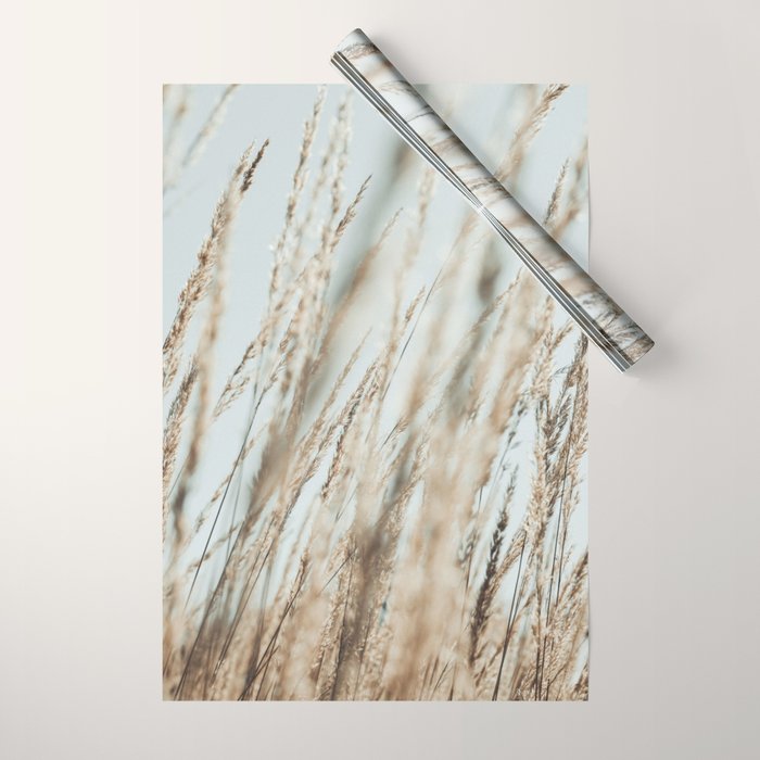 Wandering Through an Autumn Day x nature environmental photograph mint green blue Wrapping Paper Gallery Image 1