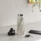 Wandering Through an Autumn Day x nature environmental photograph mint green blue Water Bottle Gallery Image 4