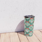 Christmas Dogs Festive Furry Holiday Ornaments Damask Dark Green  Travel Mug Gallery Image 4