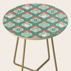 Christmas Dogs Festive Furry Holiday Ornaments Damask Dark Green  Side Table Gallery Image 2