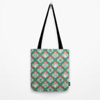 Christmas Dogs Festive Furry Holiday Ornaments Damask Dark Green  Tote Bag Gallery Image 2
