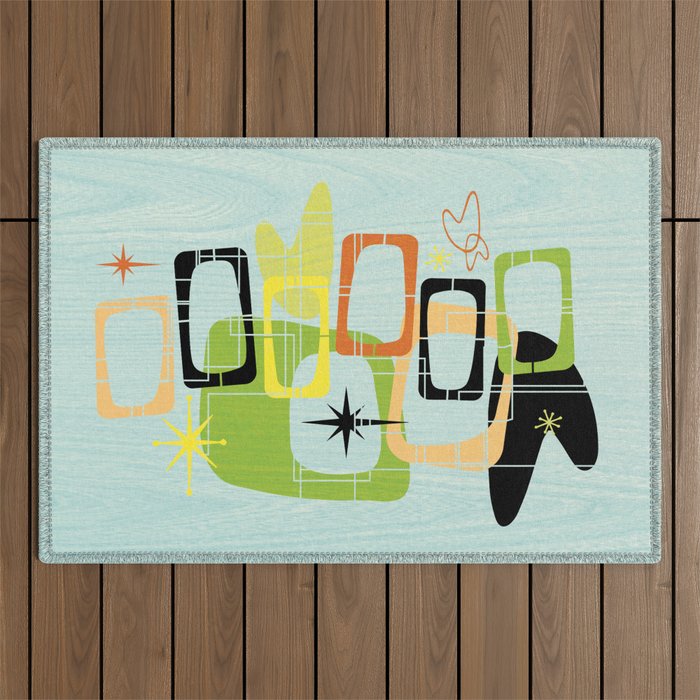 Mid Century Modern Babe Outdoor Rug Gallery Image 1