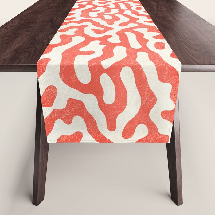 Living Coral Organic Pattern 2 Table Runner Gallery Image 1