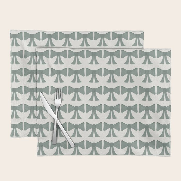 Vintage Bows II Green Placemat Gallery Image 1