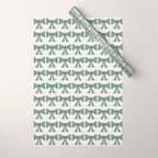 Vintage Bows II Green Wrapping Paper Gallery Image 1