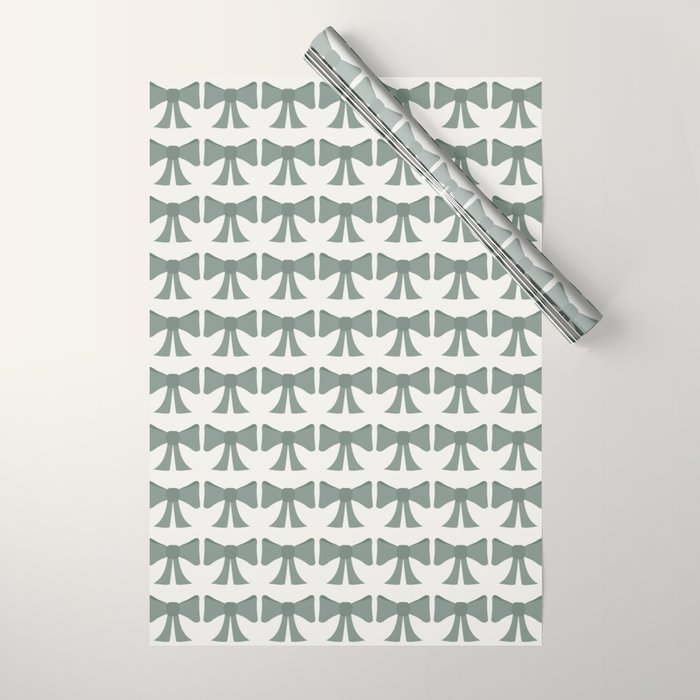 Vintage Bows II Green Wrapping Paper Gallery Image 1