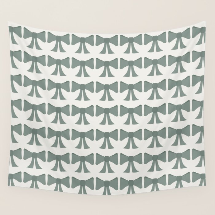 Vintage Bows II Green Wall Tapestry Gallery Image 1