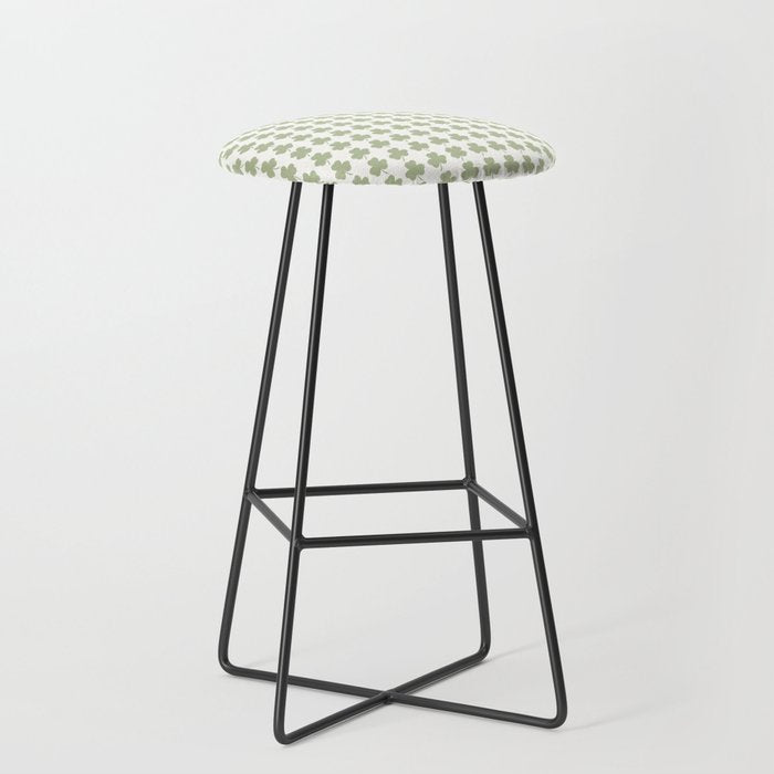 Clovers XXV Natural Green Botanical Pattern Stool Gallery Image 1
