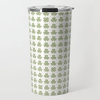 Clovers XXV Natural Green Botanical Pattern Travel Mug Gallery Image 1