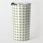 Clovers XXV Natural Green Botanical Pattern Travel Mug Gallery Image 3