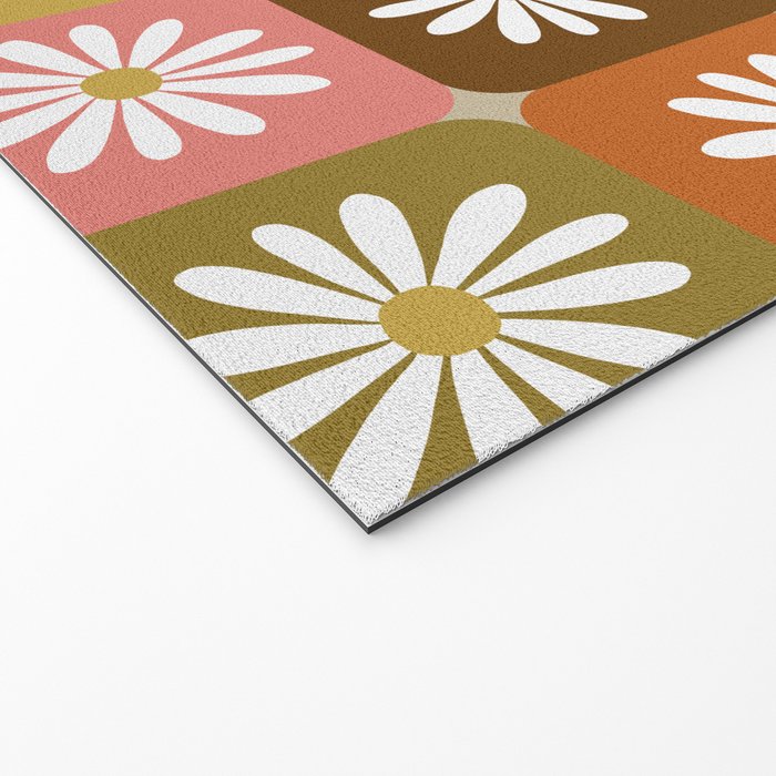 Checkered Daisies - 70s Citrus Welcome Mat Gallery Image 2