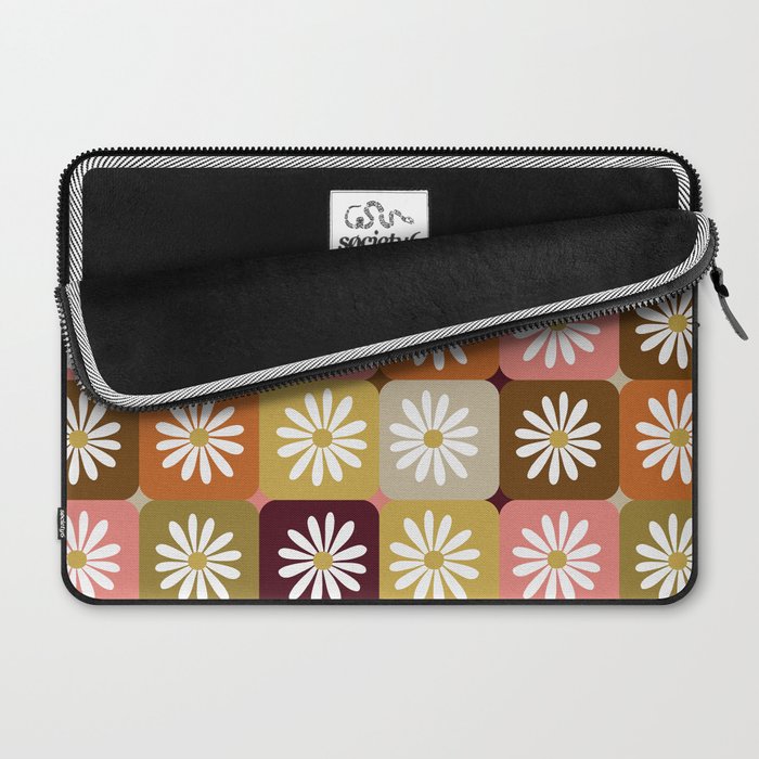 Checkered Daisies - 70s Citrus Laptop Sleeve Gallery Image 2